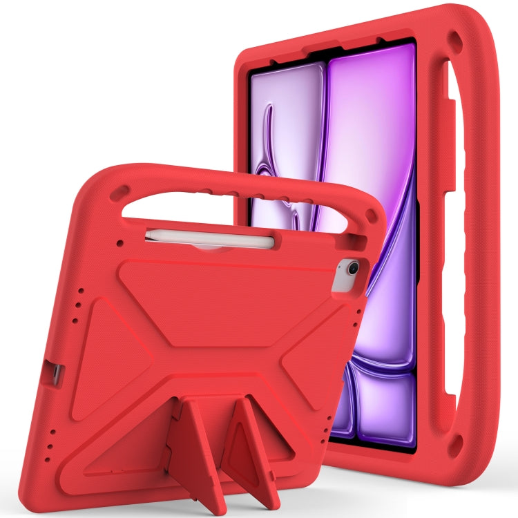 For iPad Air 13 2024 Handle EVA Shockproof Tablet Case with Holder(Red) - iPad Air 13 2024 Cases by buy2fix | Online Shopping UK | buy2fix