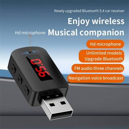 M10 Car Digital Display FM Radio USB Bluetooth Adapter Wireless Audio Receiver - Bluetooth Car Kits by buy2fix | Online Shopping UK | buy2fix