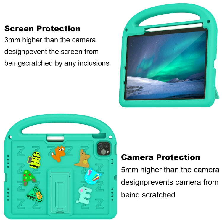 For iPad Pro 11 2024 Cartoon Sparrow EVA Shockproof Tablet Case(Glacier Green) - iPad Pro 11 2024 Cases by buy2fix | Online Shopping UK | buy2fix