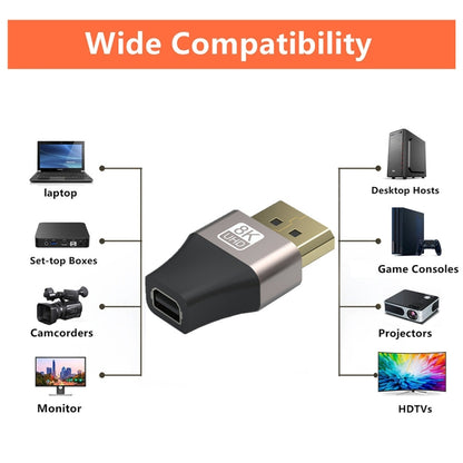 JUNSUNMAY 8K 60Hz Male Displayport to Female Mini Displayport Adapter DP Converter -  by JUNSUNMAY | Online Shopping UK | buy2fix