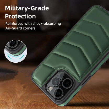 For iPhone 14 Pro Down Jacket Card Bag Holder MagSafe Phone Case(Dark Green) - iPhone 14 Pro Cases by buy2fix | Online Shopping UK | buy2fix