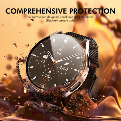 For Samsung Galaxy Watch7 44mm ENKAY Hat-Prince Full Coverage Electroplated Soft TPU Case with Screen Protection(Pink) - Watch Cases by ENKAY | Online Shopping UK | buy2fix