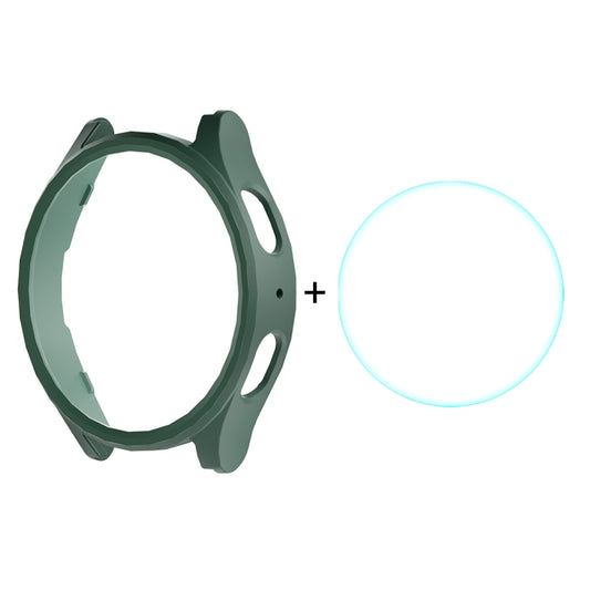 For Samsung Galaxy Watch7 40mm ENKAY Hat-Prince Electroplated Hard PC Case + 0.2mm 9H Glass Screen Protector(Dark Green) - Watch Cases by ENKAY | Online Shopping UK | buy2fix