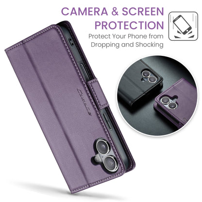 For iPhone 16 CaseMe 023 Butterfly Buckle Litchi Texture RFID Anti-theft Leather Phone Case(Purple) - iPhone 16 Cases by CaseMe | Online Shopping UK | buy2fix