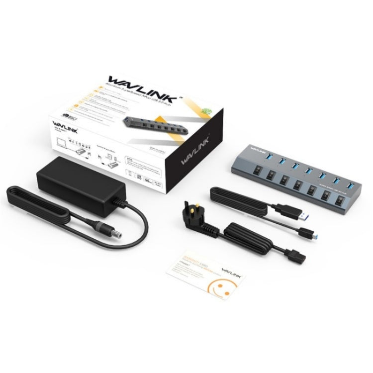 WAVLINK UH3076 5Gbps 7-port USB 3.0 Hub with Independent Switch and LED Indicator(US Plug) - USB 3.0 HUB by WAVLINK | Online Shopping UK | buy2fix