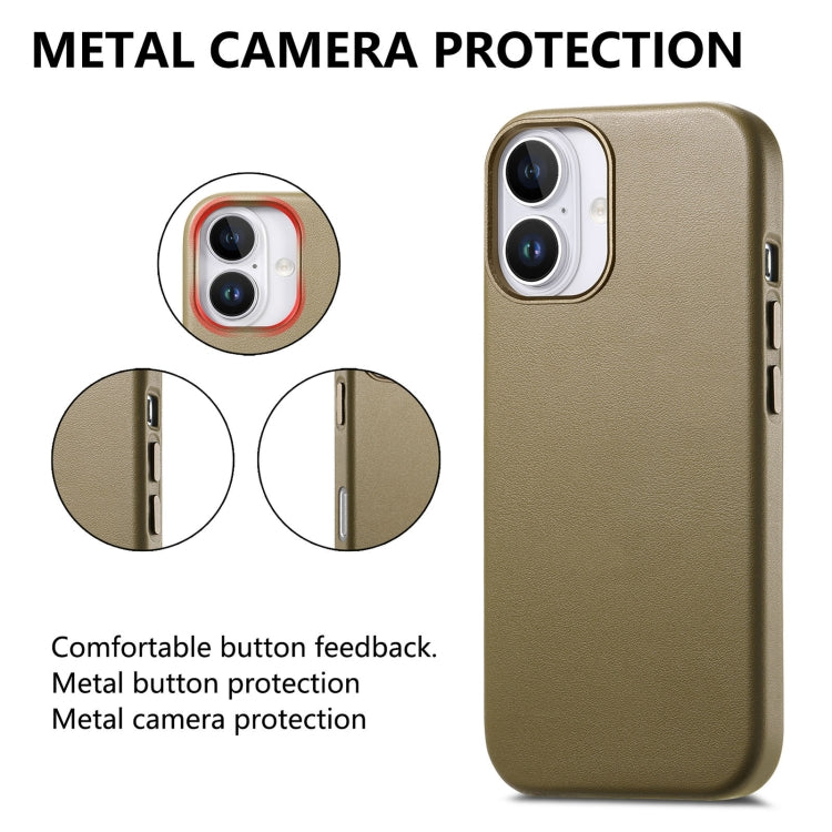 For iPhone 16 Electroplated Metal Button Shockproof Phone Case(Green) - iPhone 16 Cases by buy2fix | Online Shopping UK | buy2fix