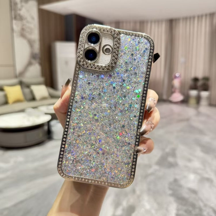 For iPhone 16 Diamond Glitter Sequins TPU Phone Case(Silver) - iPhone 16 Cases by buy2fix | Online Shopping UK | buy2fix