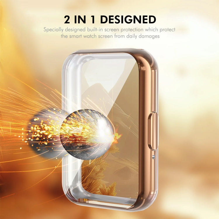 For Samsung Galaxy Fit3 ENKAY Hat-Prince Full Coverage Electroplated Soft TPU Case with Screen Protection(Transparent) - Watch Cases by ENKAY | Online Shopping UK | buy2fix