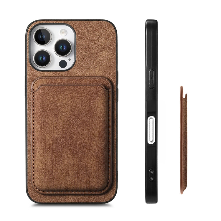 For iPhone 16 Pro Max Retro Leather Card Bag Magnetic Phone Case(Brown) - iPhone 16 Pro Max Cases by buy2fix | Online Shopping UK | buy2fix