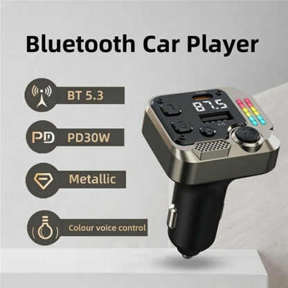 C68 Dual Port Bluetooth FM Transmitter PD 30W Car Charger Music Player Hands-Free Call - Bluetooth Car Kits by buy2fix | Online Shopping UK | buy2fix