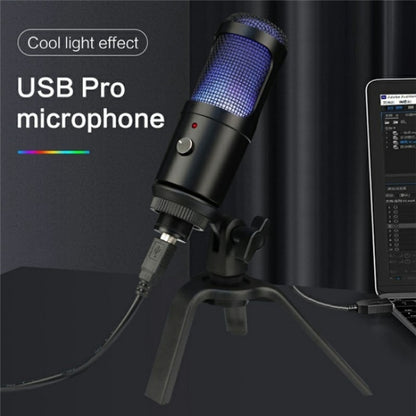 A6 USB Interface Laptop Recording Microphone with RGB Light - Microphone by buy2fix | Online Shopping UK | buy2fix