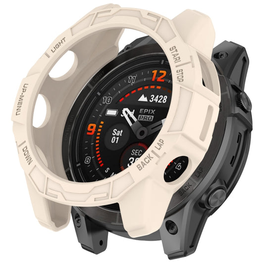 For Garmin Fenix E 47mm Armor Hollow TPU Half Coverage Watch Protective Case(Starlight) - Watch Cases by buy2fix | Online Shopping UK | buy2fix