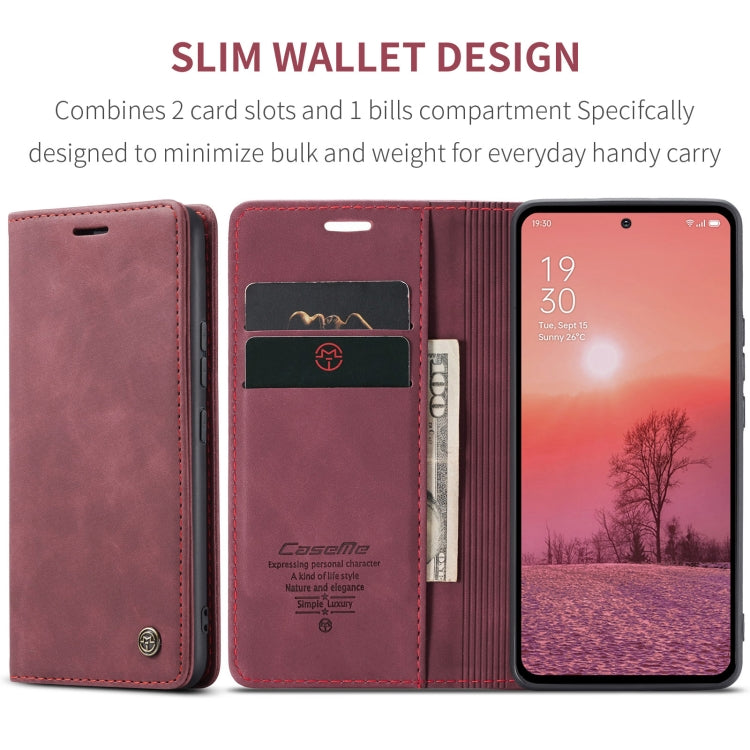 For OPPO Reno12 Pro 5G Global CaseMe 013 Multifunctional Horizontal Flip Leather Phone Case(Red) - Reno12 Pro Cases by CaseMe | Online Shopping UK | buy2fix