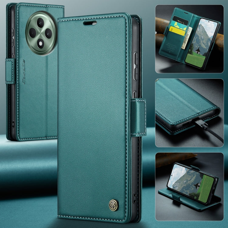 For OPPO Reno12 F /12 FS 5G CaseMe 023 Butterfly Buckle Litchi Texture RFID Anti-theft Leather Phone Case(Green) - Reno12 F Cases by CaseMe | Online Shopping UK | buy2fix