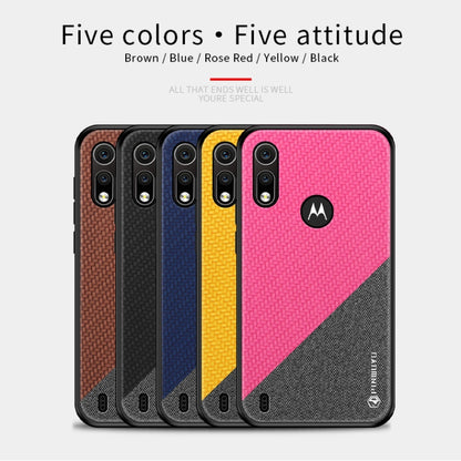 PINWUYO Hong Series Anti-fall TPU+ Chemical Fiber Cloth Protective Cover for Moto P40 play(Red) - Motorola Cases by PINWUYO | Online Shopping UK | buy2fix