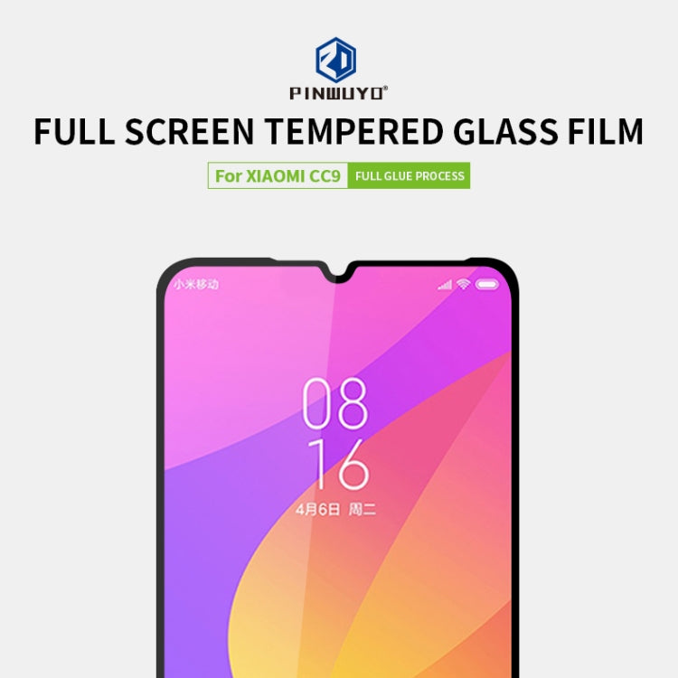PINWUYO 9H 2.5D Full Screen Tempered Glass Film for Xiaomi Mi CC9(Black) -  by PINWUYO | Online Shopping UK | buy2fix