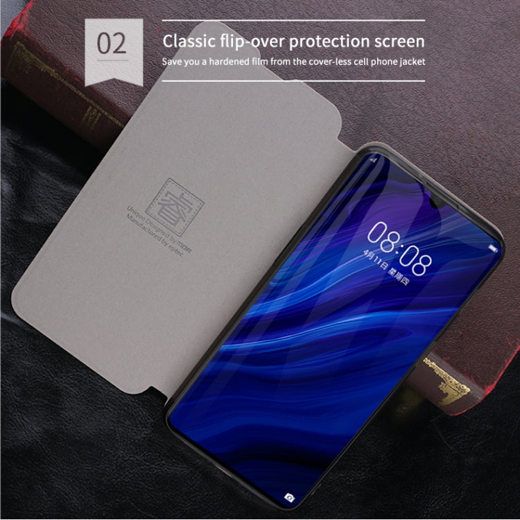 For Huawei P30 MOFI Rui Series Classical Leather Flip Leather Case With Bracket Embedded Steel Plate All-inclusive(Blue) - Huawei Cases by MOFI | Online Shopping UK | buy2fix