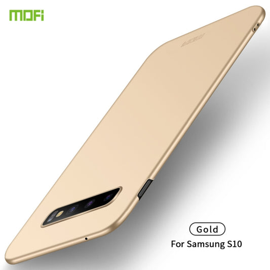 For Galaxy S10 MOFI Frosted PC Ultra-thin Hard Case(Gold) - Galaxy Phone Cases by MOFI | Online Shopping UK | buy2fix