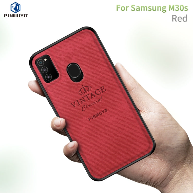 For Galaxy M30S PINWUYO Zun Series PC + TPU + Skin Waterproof And Anti-fall All-inclusive Protective Shell(Red) - Galaxy Phone Cases by PINWUYO | Online Shopping UK | buy2fix