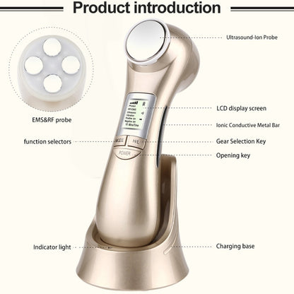OFY9901  Face Skin EMS Mesotherapy Electroporation RF Radio Frequency Facial LED Photon Skin Care Face Lift Tighten Remove Wrinkle(Gold) - Beauty Instrument by buy2fix | Online Shopping UK | buy2fix