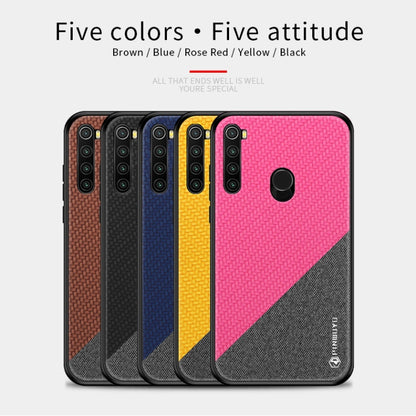 For Xiaomi RedMi Note 8 PINWUYO Rong Series  Shockproof PC + TPU+ Chemical Fiber Cloth Protective Cover(Blue) - Xiaomi Cases by buy2fix | Online Shopping UK | buy2fix