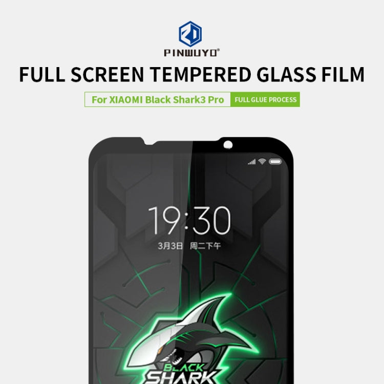 For Xiaomi Black shark3 pro PINWUYO 9H 2.5D Full Screen Tempered Glass Film(Black) -  by PINWUYO | Online Shopping UK | buy2fix