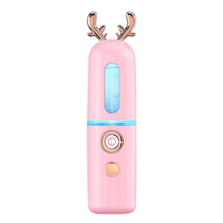 Facial Steamer Nano Spray Water Replenishing Instrument Portable Cold Spray Machine Charging Beauty Instrument Automatic Alcohol Sprayer, Style:Cute Deer(Pink) - Beauty Instrument by buy2fix | Online Shopping UK | buy2fix