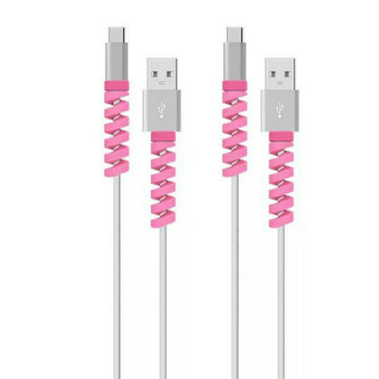 Spiral Style Silicone Data Cable Protective Cover Anti-wire Break Winder(Pink) - Cable Organizer by buy2fix | Online Shopping UK | buy2fix