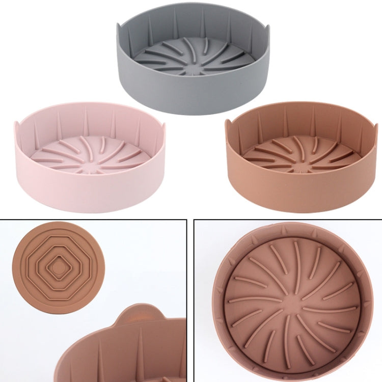 Air Fryer Silicone Grill Pan Accessories, Size: Round 16 cm(Coffee) - Baking mat & Bakewares by buy2fix | Online Shopping UK | buy2fix