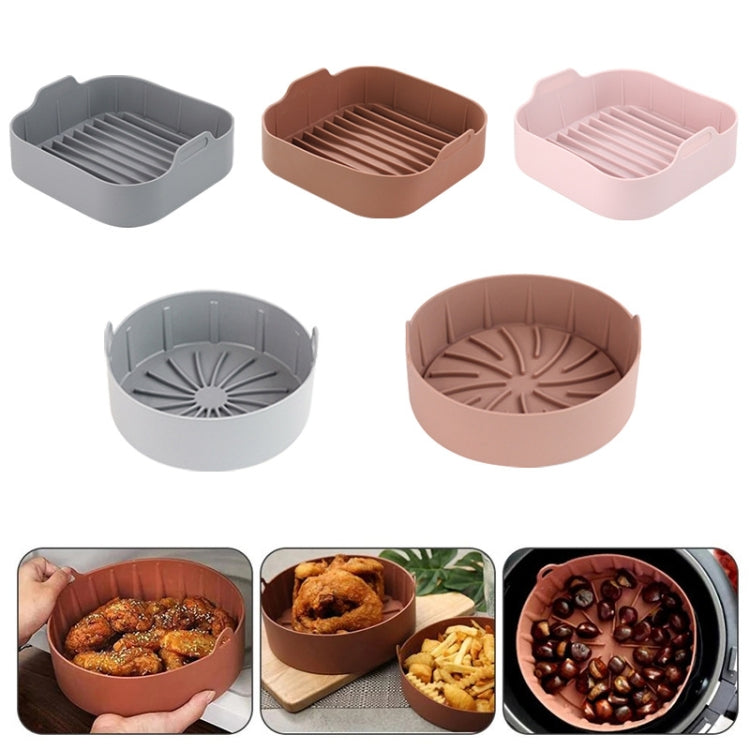 Air Fryer Silicone Grill Pan Accessories, Size: Round 16 cm(Coffee) - Baking mat & Bakewares by buy2fix | Online Shopping UK | buy2fix