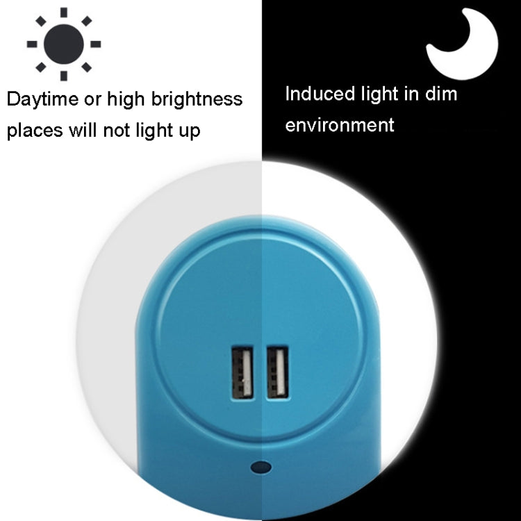 A78B LED Night Light With USB Port Intelligent Light Control Sensor Light, Plug:EU Plug(White) - Sensor LED Lights by buy2fix | Online Shopping UK | buy2fix