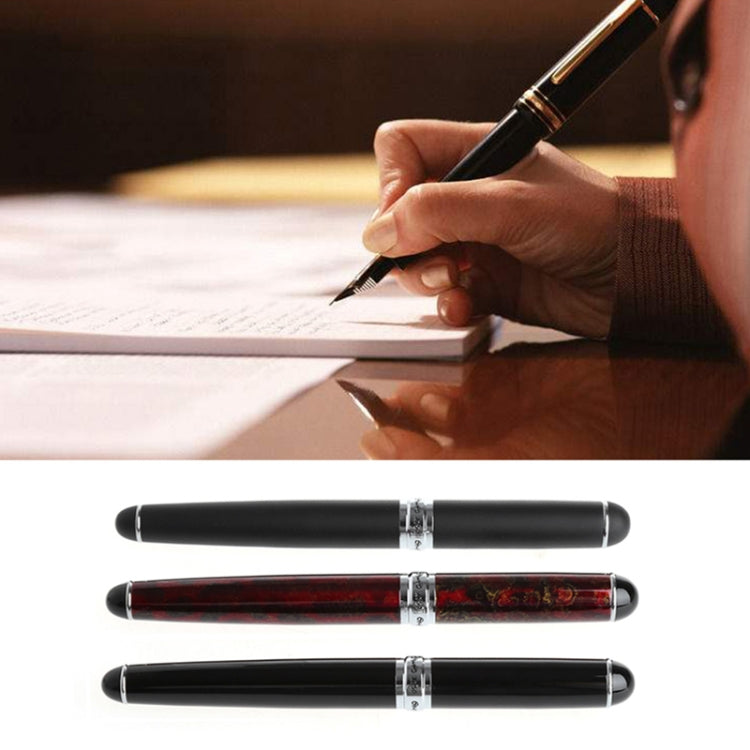 X750 Stationery Stainless Steel Fountain Pen Medium Nib Ink Pens School Oiifice Gift, Nib Size:0.5mm(Red Pattern) - Fountain Pens by buy2fix | Online Shopping UK | buy2fix