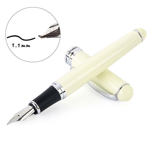 X750 Stationery Stainless Steel Fountain Pen Medium Nib Ink Pens School Oiifice Gift, Nib Size:1.1mm(Ivory) - Fountain Pens by buy2fix | Online Shopping UK | buy2fix