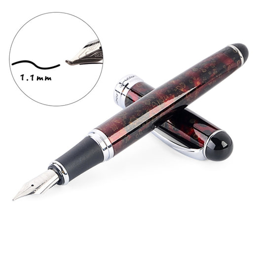 X750 Stationery Stainless Steel Fountain Pen Medium Nib Ink Pens School Oiifice Gift, Nib Size:1.1mm(Red Pattern) - Fountain Pens by buy2fix | Online Shopping UK | buy2fix