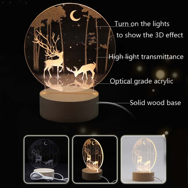 3D Atmosphere Decorative Light Acrylic Inner Carved LED Night Light Creative Girl Table Lamp(Good Night) - Novelty Lighting by buy2fix | Online Shopping UK | buy2fix