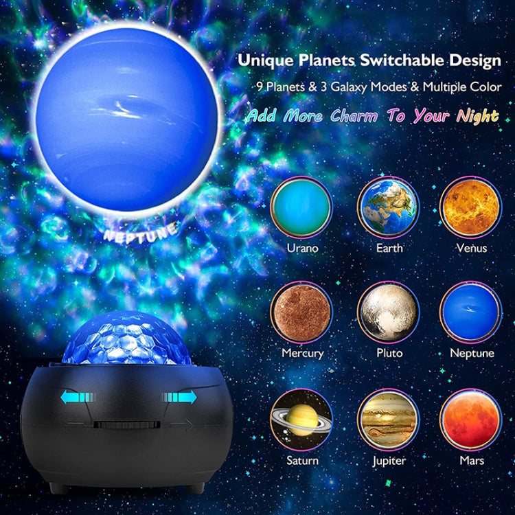 DQ-M3 LED Rotating Starry Sky Light Bluetooth Music Planets Ocean Projector Support TF Card,Style: USB Powered(Black) - Novelty Lighting by buy2fix | Online Shopping UK | buy2fix