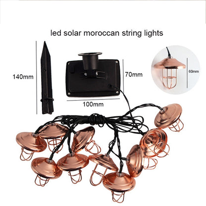 4m 10LEDs Solar Outdoor Corridor Light String IP65 Iron Festival Decoration String Lights - Holiday Lights by buy2fix | Online Shopping UK | buy2fix