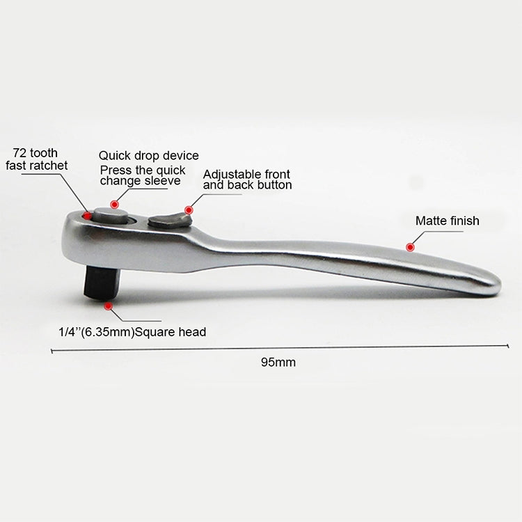 Portable Mini Single-Ended Torque Rachet Wrench Spanner Hand Repair Tools - Hex Key & Spanner by buy2fix | Online Shopping UK | buy2fix