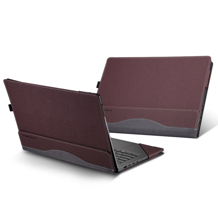 For Samsung Galaxy Book 3 360 13.3 Inch Leather Laptop Anti-Fall Protective Case With Stand(Wine Red) - 13.3 inch by buy2fix | Online Shopping UK | buy2fix