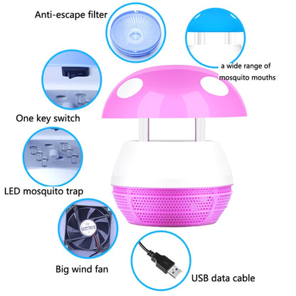 Mushroom LED Mosquito Killer Lamp Household USB Mosquito Killer(Sky Blue) - Repellents by buy2fix | Online Shopping UK | buy2fix