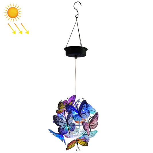 Solar Butterfly Ball Pendant Light Outdoor Garden Balcony Landscape Light(Colourful) - Solar Lights by buy2fix | Online Shopping UK | buy2fix