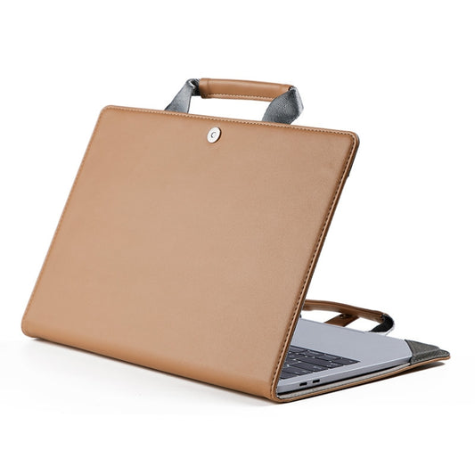 Book Style Laptop Protective Case Handbag For Macbook 16 inch(Camel) - Protective Bags by buy2fix | Online Shopping UK | buy2fix