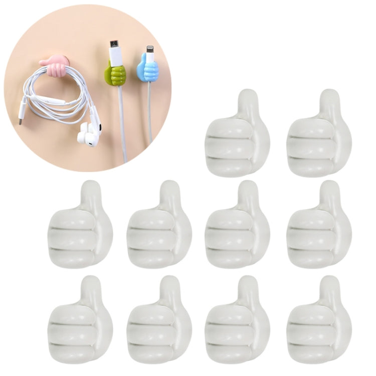 10 PCS Handy Holder Cable Organizer Household Convenience Clip(White) - Cable Organizer by buy2fix | Online Shopping UK | buy2fix