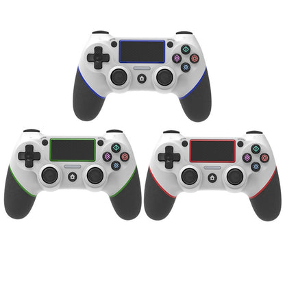 Wireless Bluetooth Rubberized Gamepad For PS4(White Blue) - Gamepads by buy2fix | Online Shopping UK | buy2fix