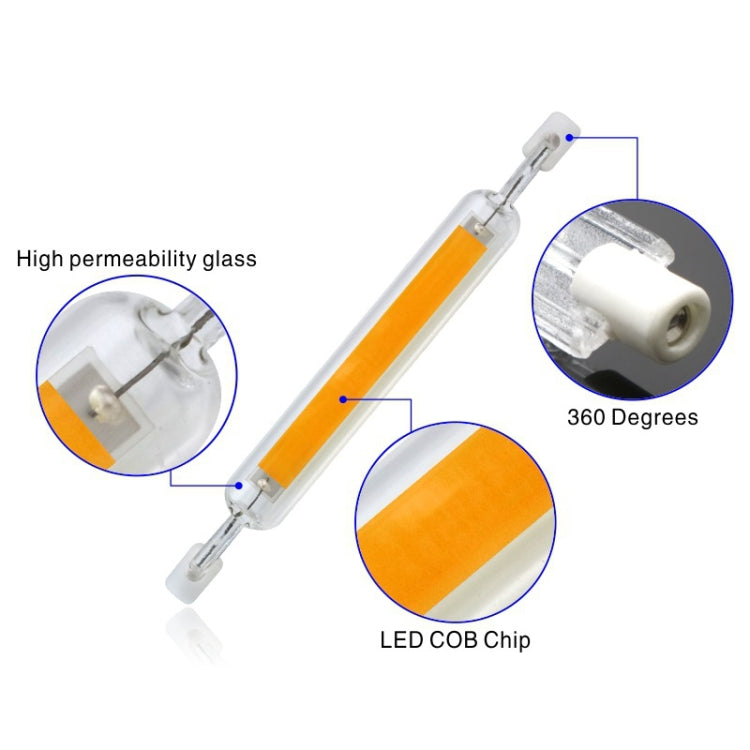 78MM 10W R7S LED COB Dimmer Glass Lamp Double-end Horizontal Plug-in Light(220v Cold White Light) - LED Blubs & Tubes by buy2fix | Online Shopping UK | buy2fix