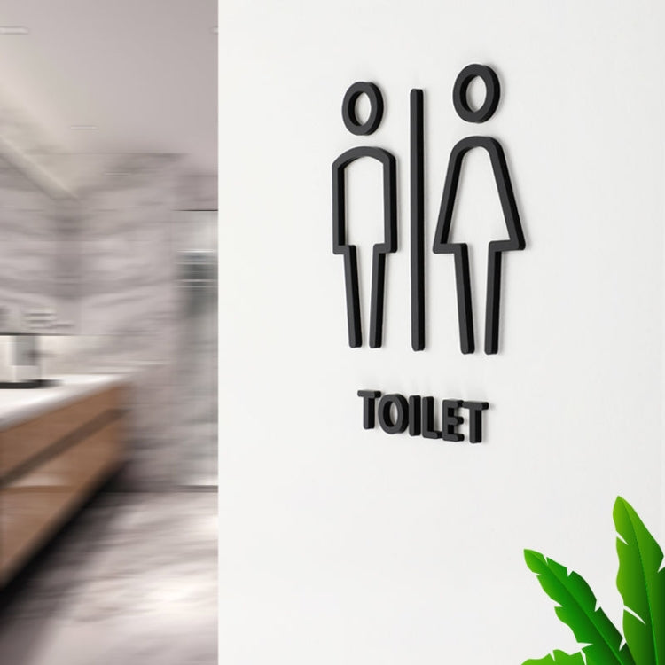 19 x 14cm Personalized Restroom Sign WC Sign Toilet Sign,Style: Black Separate - Ornaments by buy2fix | Online Shopping UK | buy2fix