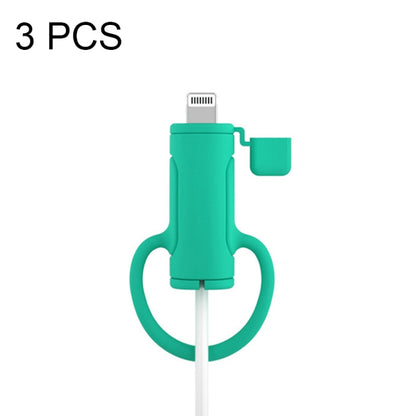 3 PCS Soft Washable Data Cable Silicone Case For Apple, Spec: 8 Pin (Mint Green) - Cable Organizer by buy2fix | Online Shopping UK | buy2fix