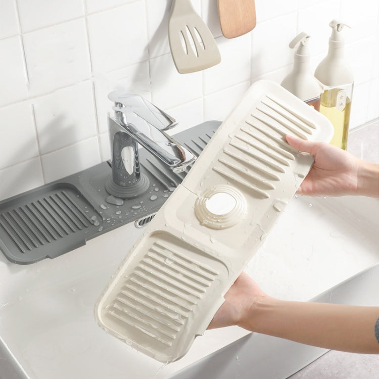 Faucet Silicone Draining Mat Anti-splash Kitchen Sink Non-slip Soap Mat, Size: Extra Large(Light Gray) - Shelf by buy2fix | Online Shopping UK | buy2fix