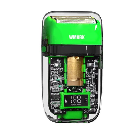 WMARK NG-988 Titanium Plated Head Reciprocating USB Shaver Electric Men Shaver(Green) - Electric Shavers by WMARK | Online Shopping UK | buy2fix
