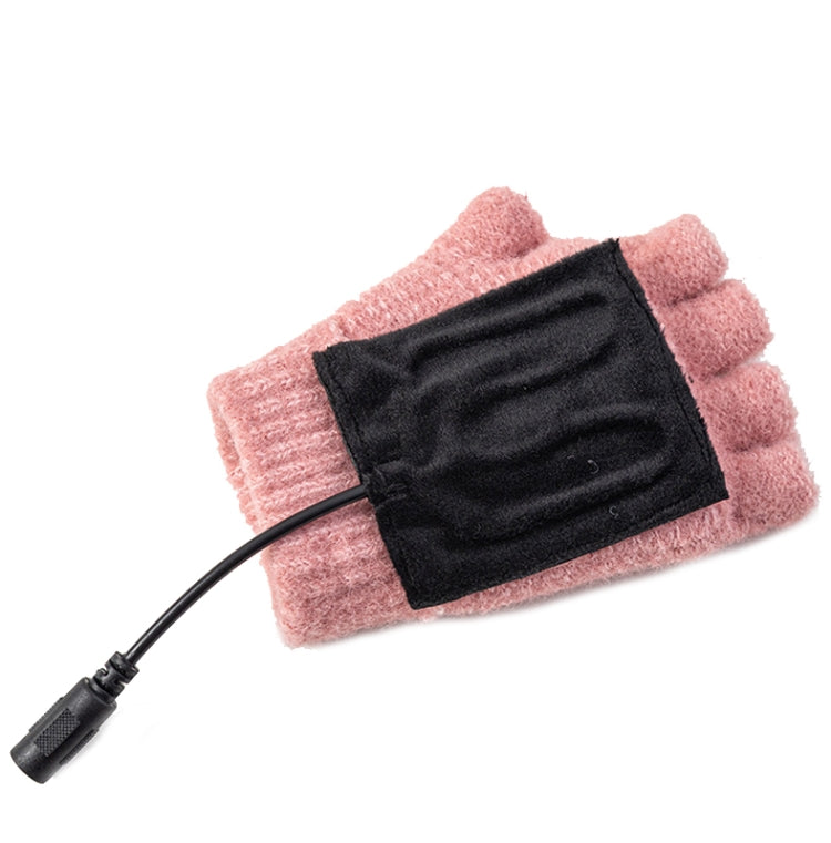 Winter Office USB Heating Warm Half Finger with Cover Gloves Heated Pad, Size: Free Size(Black) - Safety Gloves by buy2fix | Online Shopping UK | buy2fix